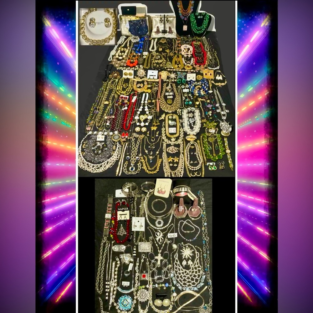 🧨 3 LB ALL SIGNED/HIGH END Jewelry Lot~MOST necklaces signed +earrings bracelets